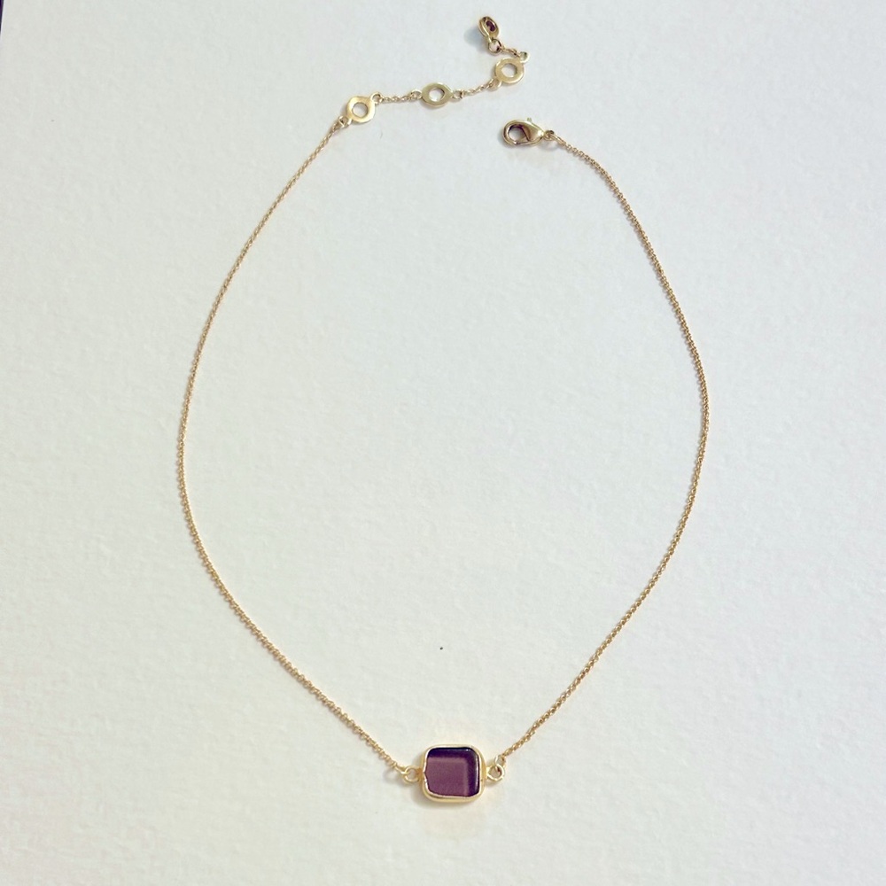 Amethyst Bezel Necklace